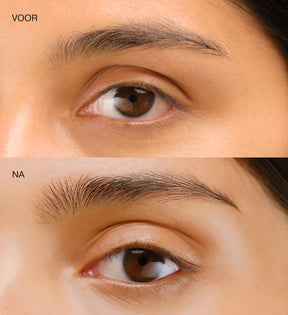 Voor en na vergelijking met The Precision Brow Gel voor verzorgde en gelifte wenkbrauwen