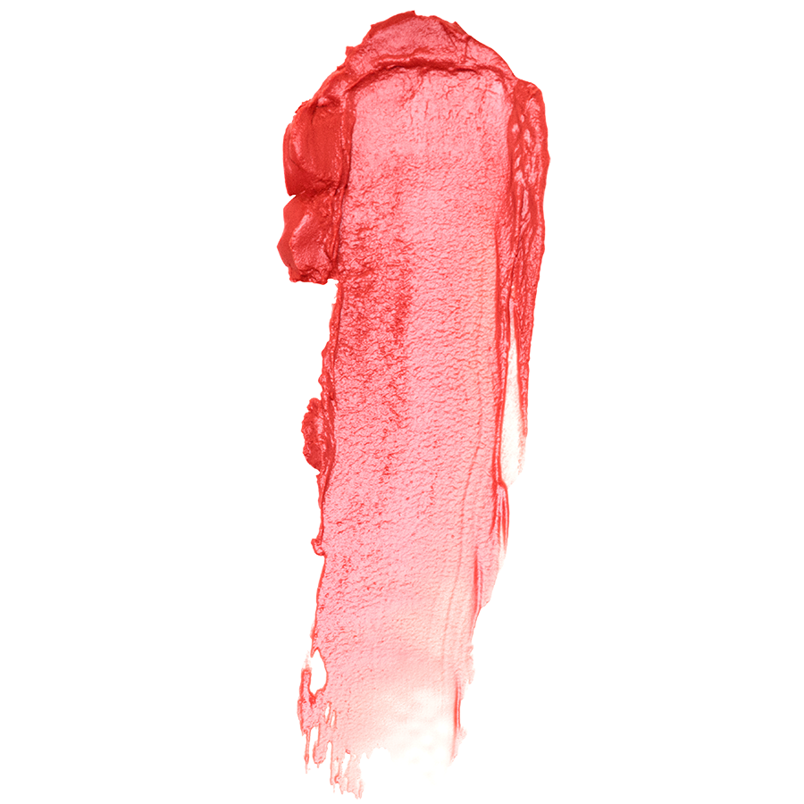 Hydrating Lip Tint swatch in Peachy Rose met een gladde, romige textuur en levendige kleur.