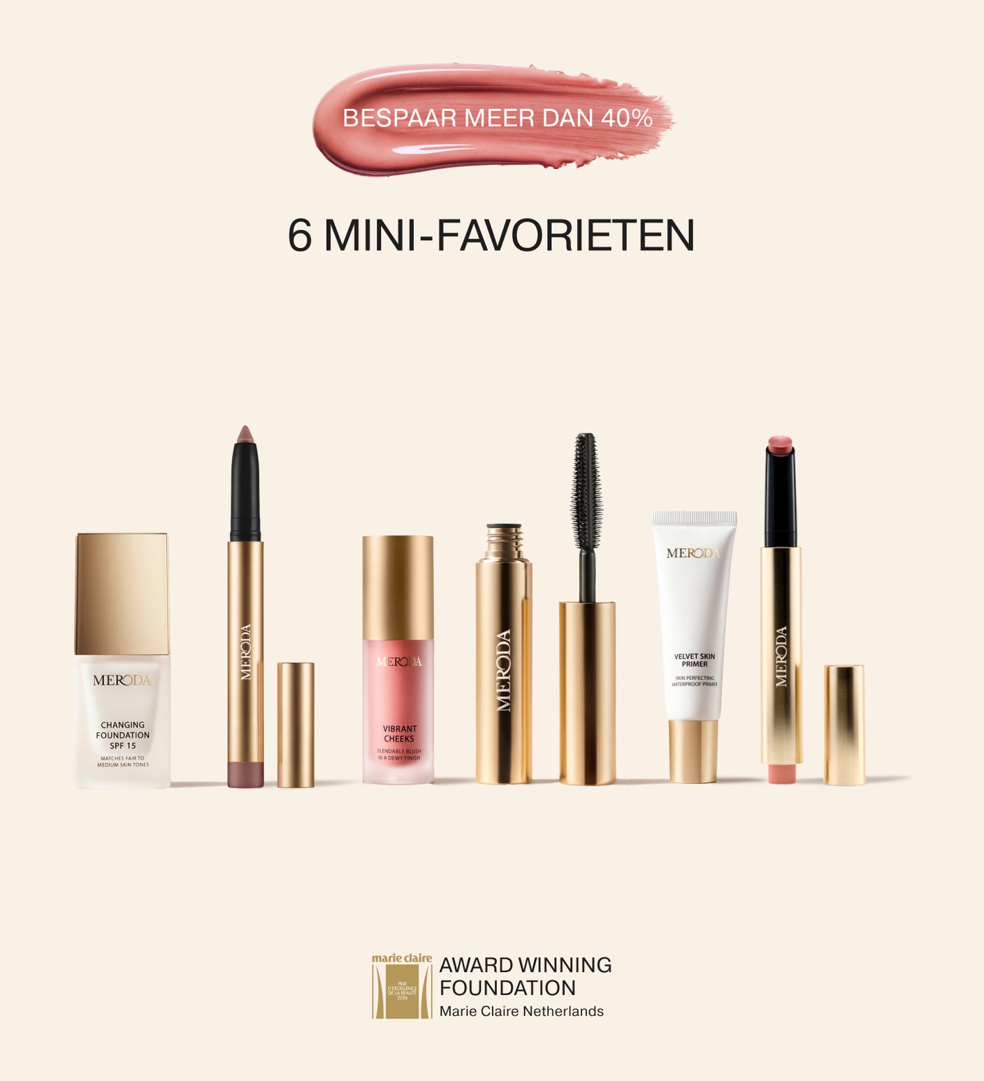 Mini Starter Kit met 6 mini-favorieten waaronder de award-winning Changing Foundation