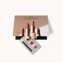 Velvet Dream Lipsticks Sample - 0.15 g x 3 (Red, Nude & Pink) kaart met een blisterverpakking en kleine applicator