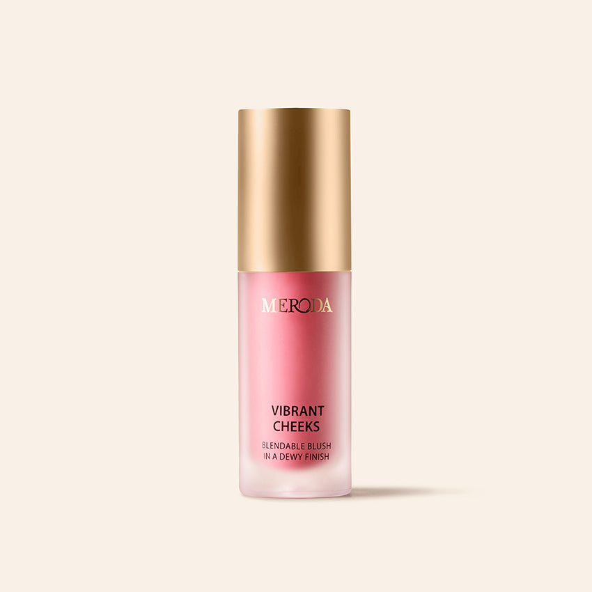 Vibrant Cheeks Liquid Blush flacon in Pink Peony op een lichte achtergrond