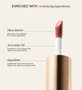 Meroda Vibrant Cheek Blush verrijkt met revitaliserende ingrediënten Shea Butter, Avocado-olie en Squalane