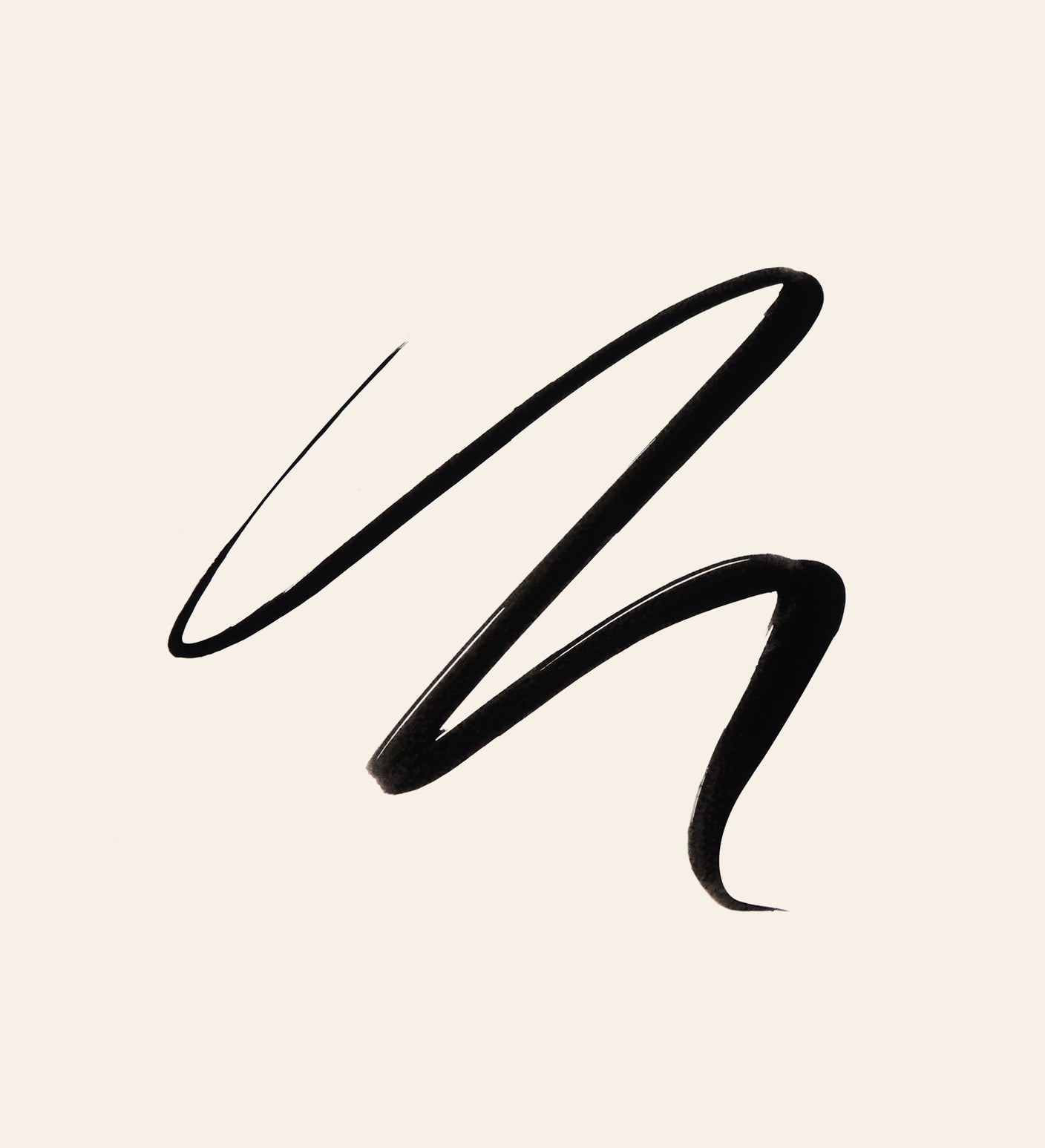 Zwarte swatch van Meroda Cosmetics It's All About The Wing Liquid Waterproof Eyeliner op een lichte achtergrond