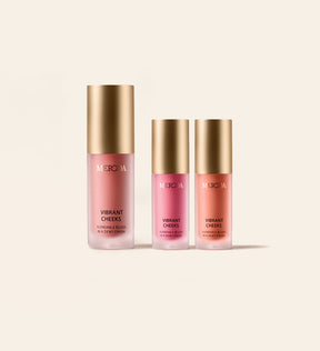 Blush Discovery Trio met één full-size en twee limited edition Vibrant Cheeks Liquid Blush flacons
