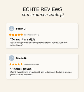 Klantbeoordelingen en vijsterrenwaarderingen voor de Mini Lip Tint Trio met feedback over hydratatie.